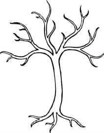 Розмальовка дерево без листя